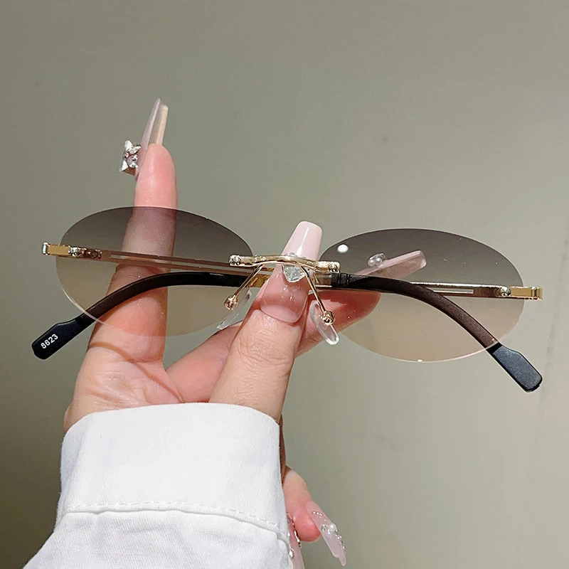 Rimless Oval Sunglasses Women  - огляд і ціна Vintage Outdoor Fashion