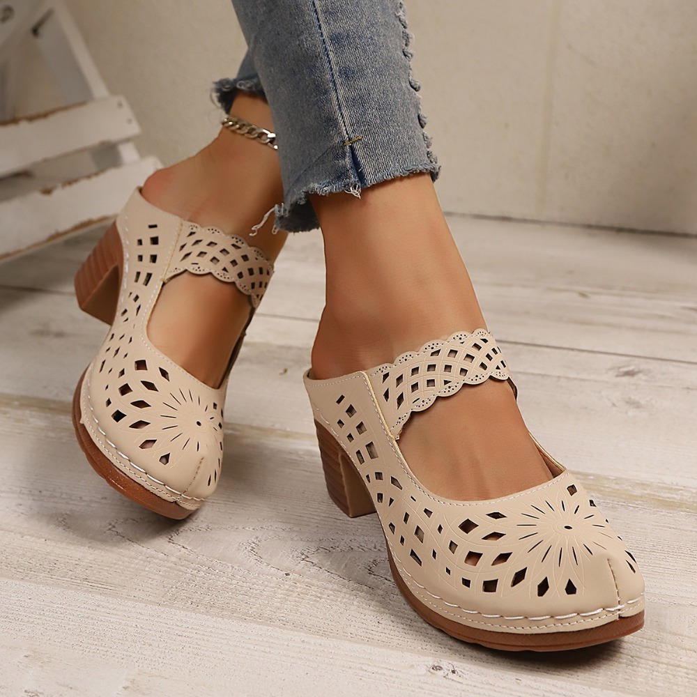 Women Hollow Cutout Mules Chun - огляд і ціна Vintage Fashion Dresses