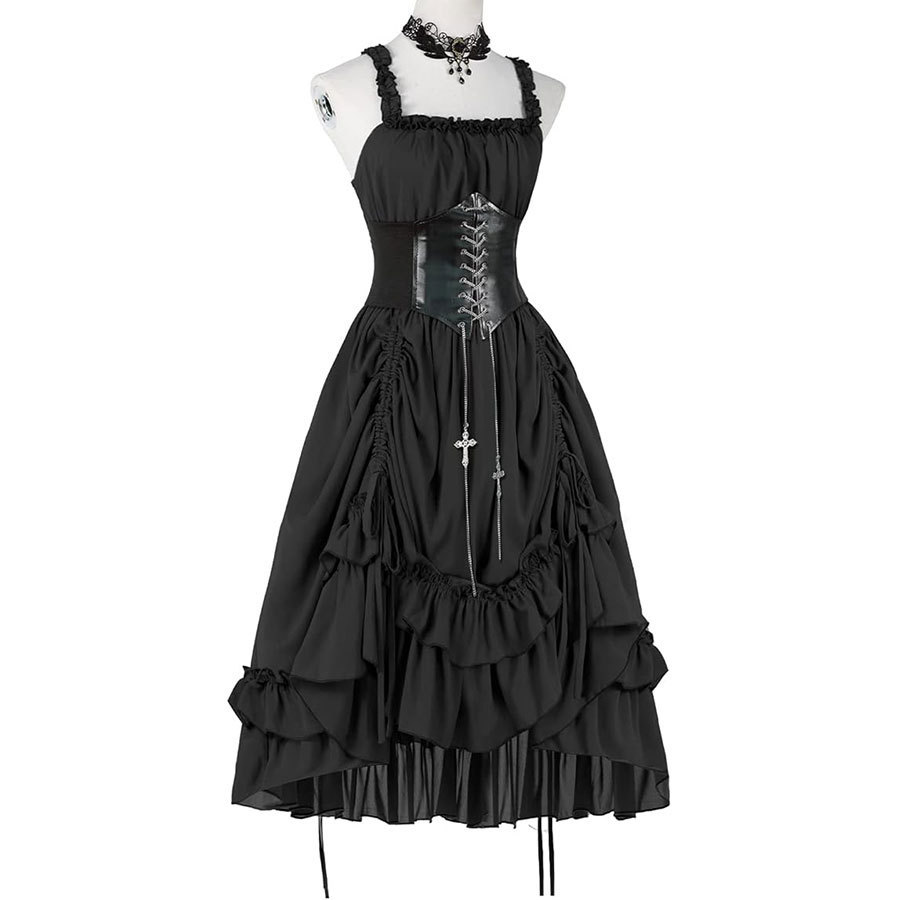 Women Gothic Dress Corset Slip - огляд і ціна Vintage Fashion Dresses